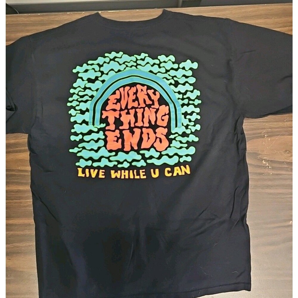 ALAB Everything Ends Live While U Can Graphic T Shirt XL Black Streetwear